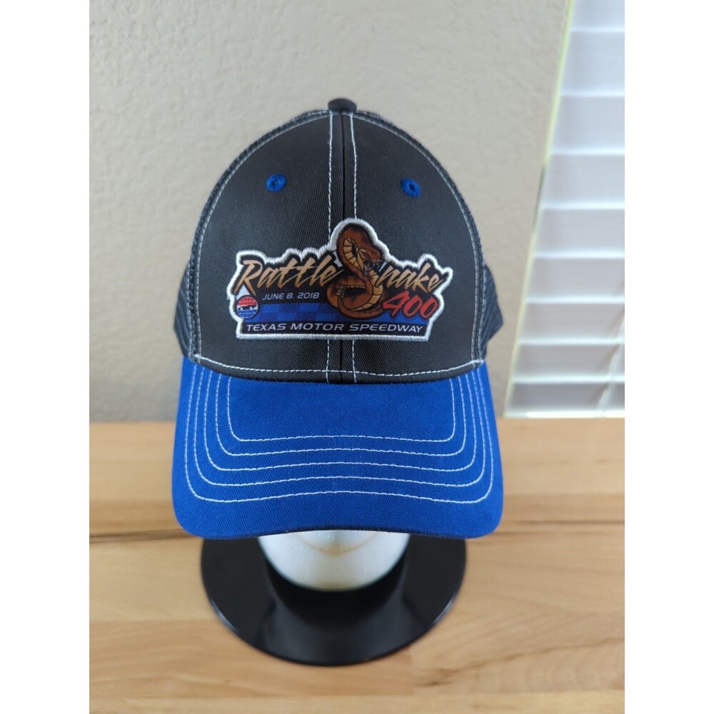 Texas Motor Speedway Rattle Snake 400 Hat Cap Adult Strapback Blue Gray